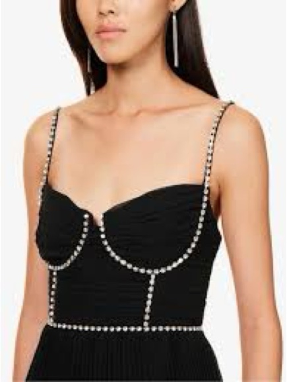 Self Portrait bustier rhinestone top